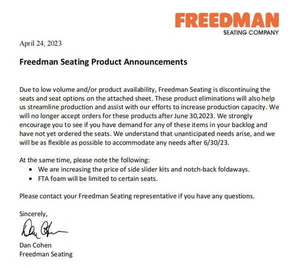 freedman seating company announcements freedman seating company announcements