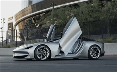 Amerikkalaisten uusien voimamerkkien Pure Electric -superautojen lanseeraus o...